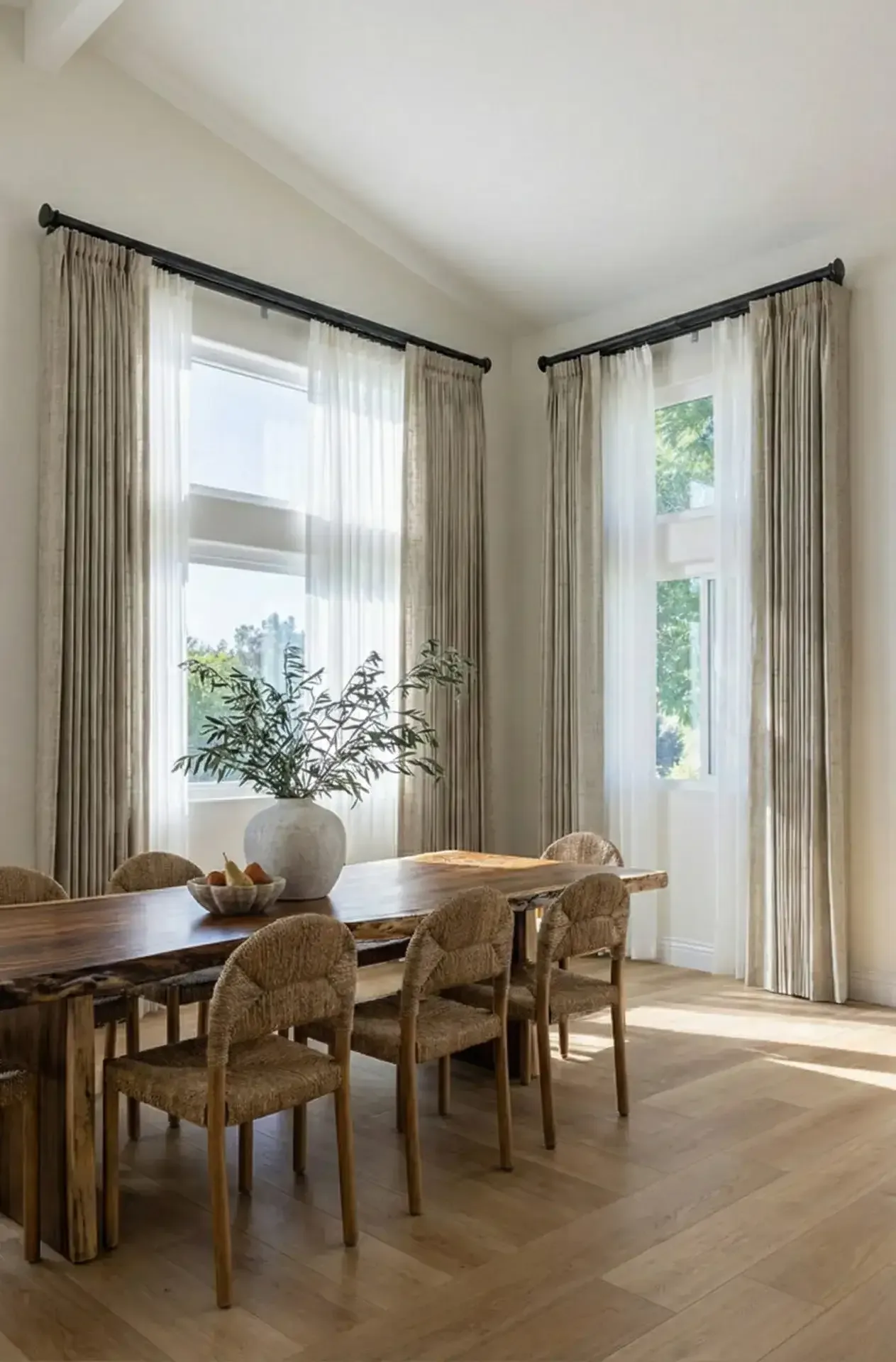 Drapery Dining Room Pinch Pleat With Sheers Double Rod Chandler Az