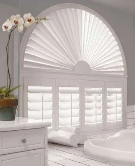 Stunning and custom-fit fan-top arched shutters in Arizona