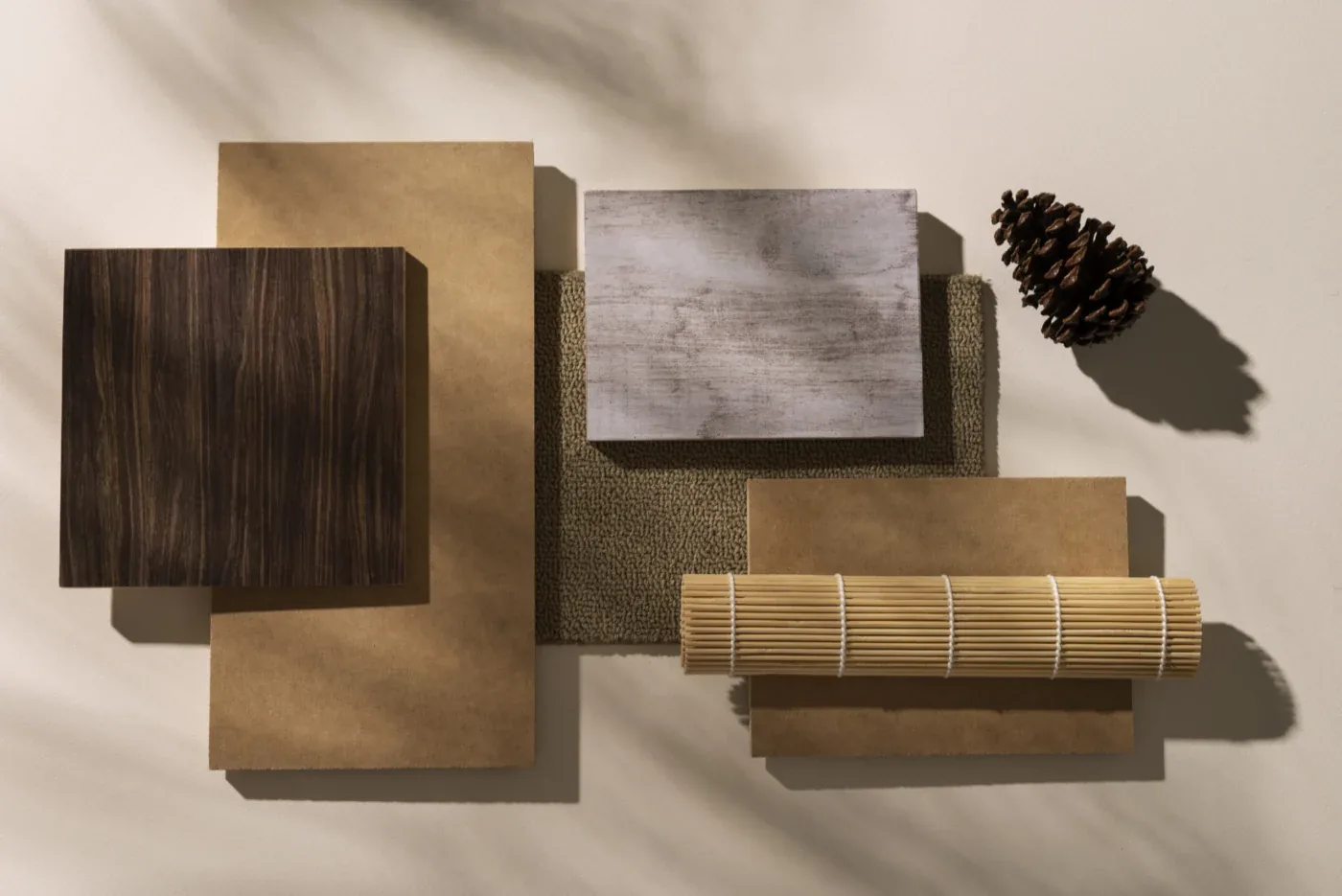 Natural materials laid out on a table