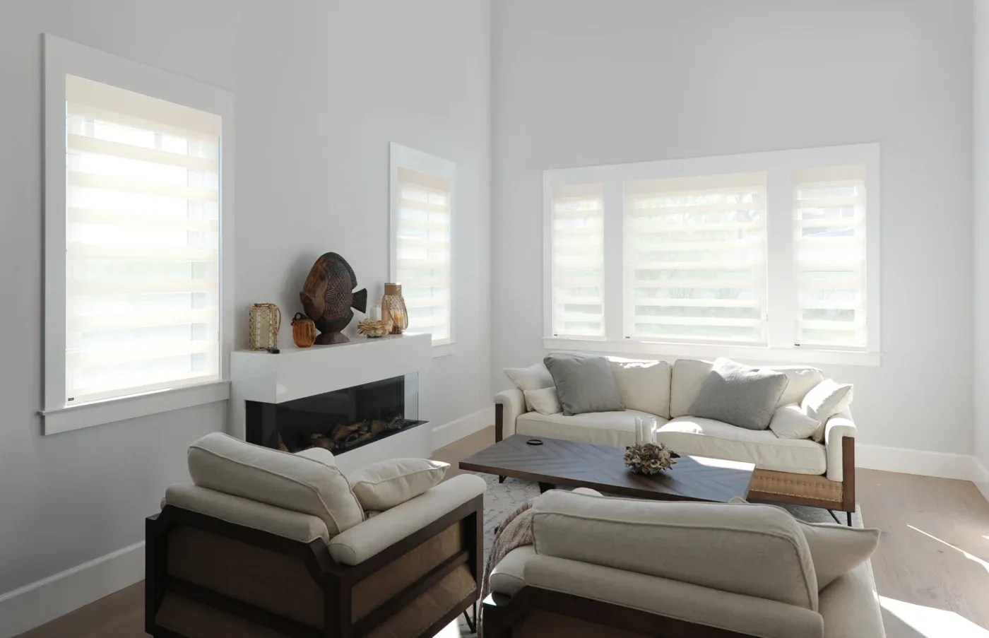 Norman Perfectsheer Shade White Motorized Family Room Las Vegas Nv
