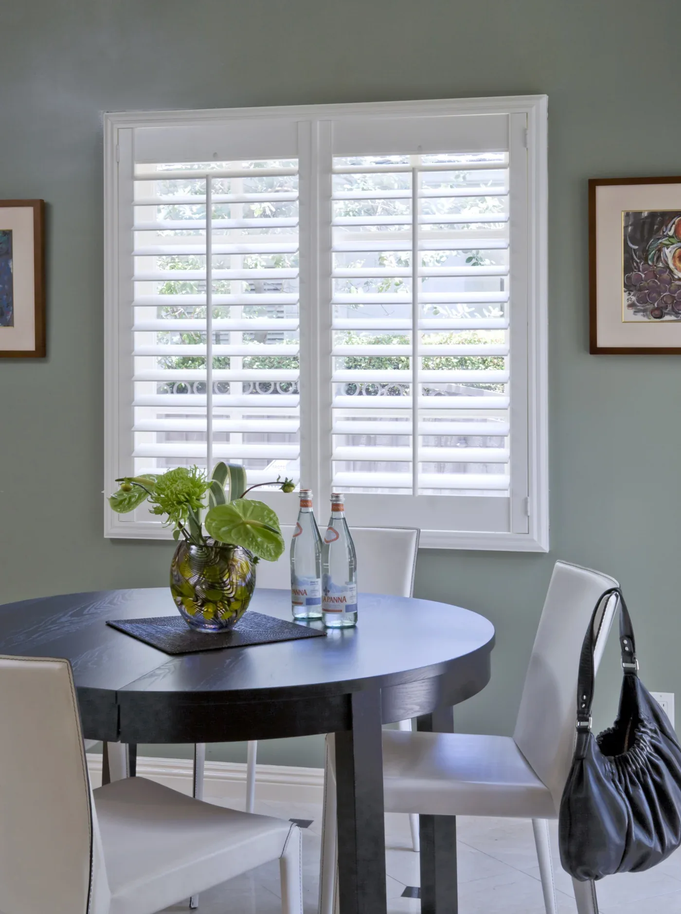 Norman Woodlore Shutter Faux Wood Deco Frame White Tilt Rod 3 1 2 Inch Louvers Dining Nook Phoenix Az