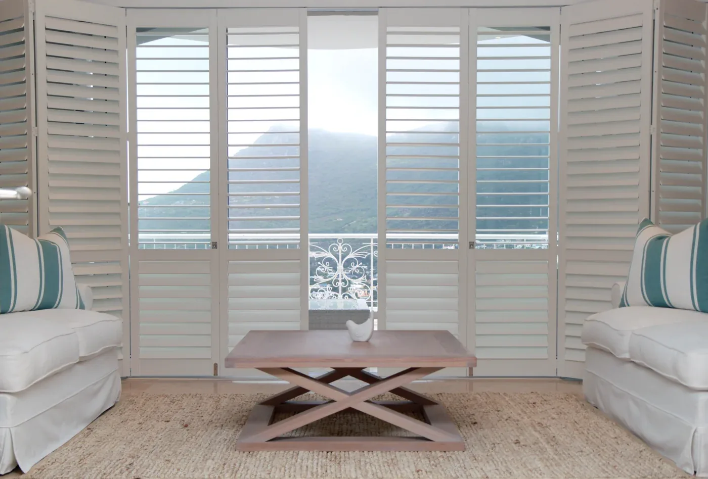 Sliding Patio Shutter Real Wood White 3 1 2 Inch Louvers Hidden Tilt 8 Panel Hawaii Usa