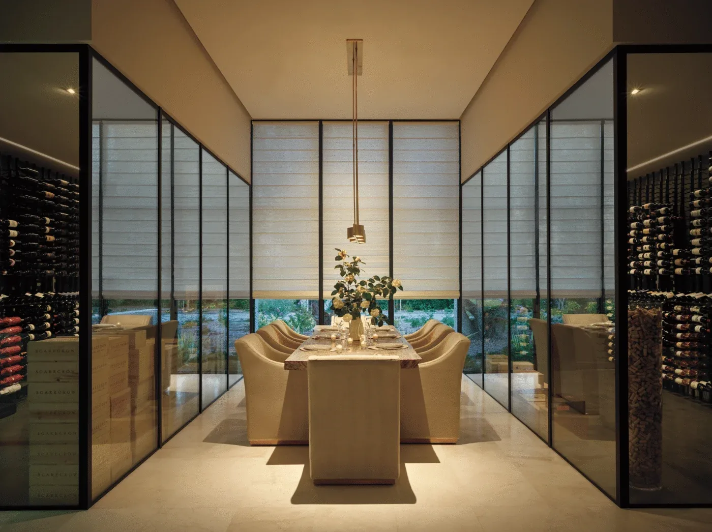 Vignette Roman Shade Dining Room Hunter Douglas Cordless Phoenix Az