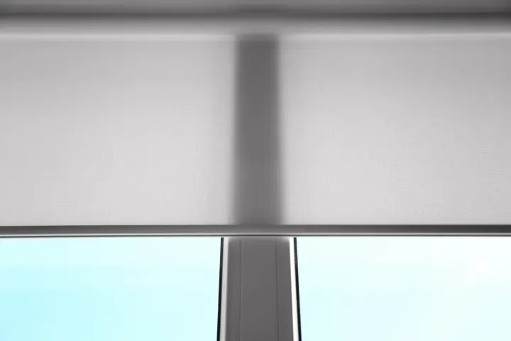 A convenient motorized shade opens and closes hands-free.