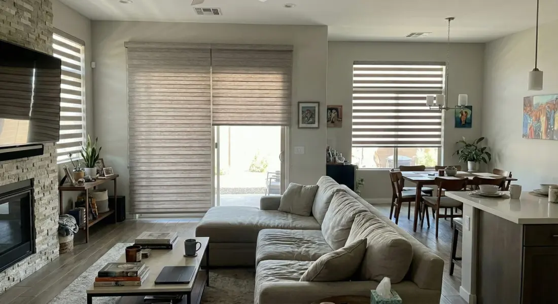 Balanced Zebra Shades Paradise Nv Southwest Blinds And Shutterrs