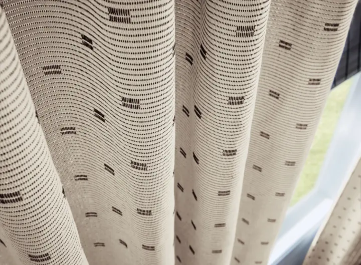 Close-up of the detail on a custom drapery.