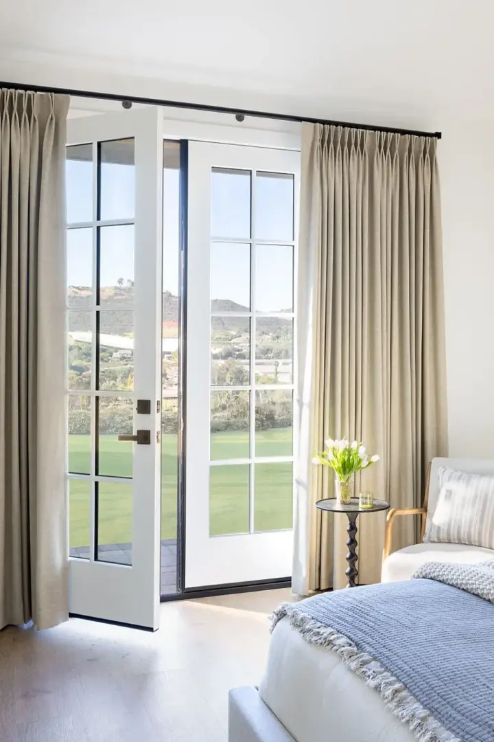 Custom Drapery Beige with Metal Drapery rod in Queen Creek, AZ by Southwest Blinds | custom blinds near me
