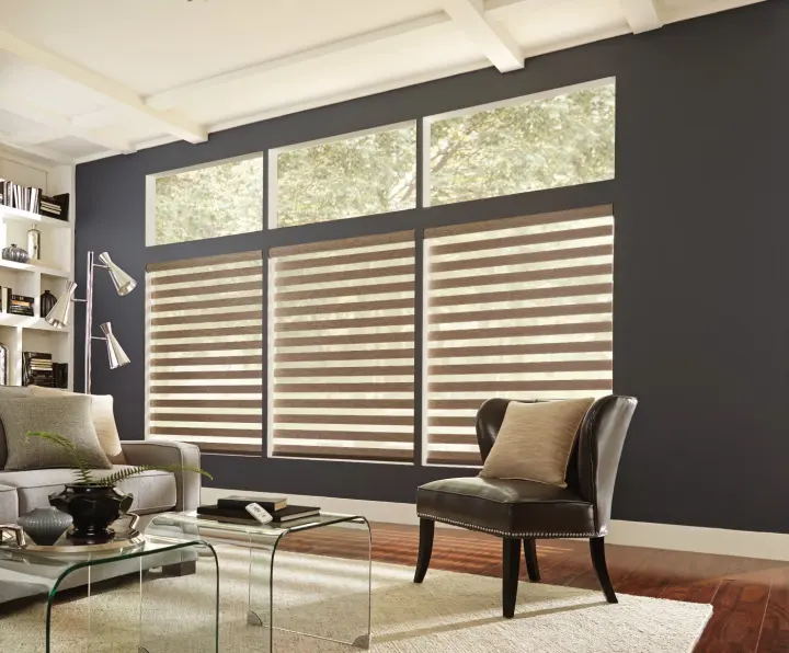 A set of cellular shades allows light in while maintaining privacy and insulating the home from heat by Southwest Blinds in North Las Vegas