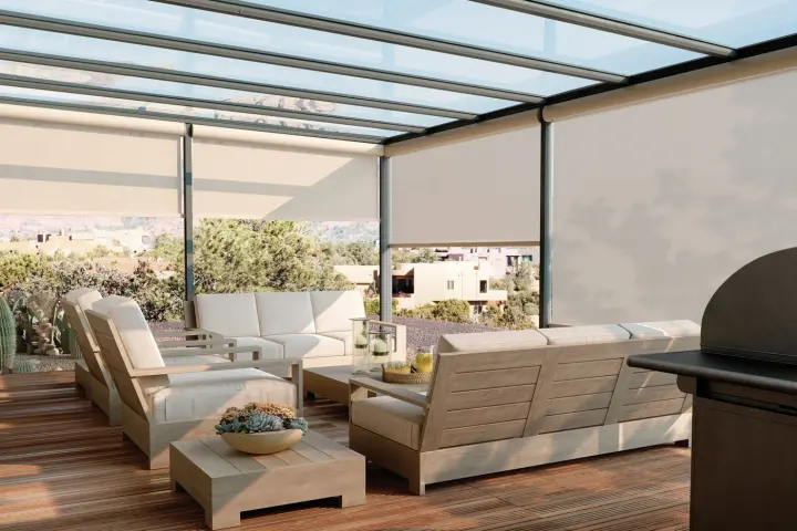 Charming patio shades create elegance