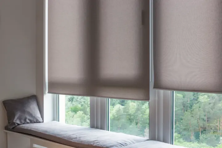 Motorized roller shades in Whitney home provided by Southwest Blinds & Shutters