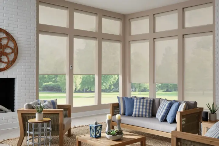 Motorized Roller Shades in Cassette Solar Fabric Queen Creek AZ by Southwest Blinds