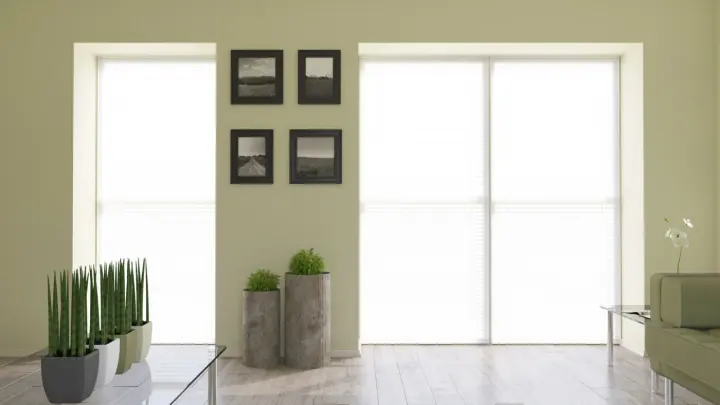 Solar shades in Las Vegas living room | Southwest Blinds and Shutters