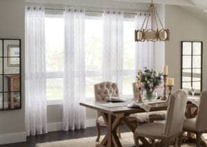 Simple Curtain Rods In A Dining Room