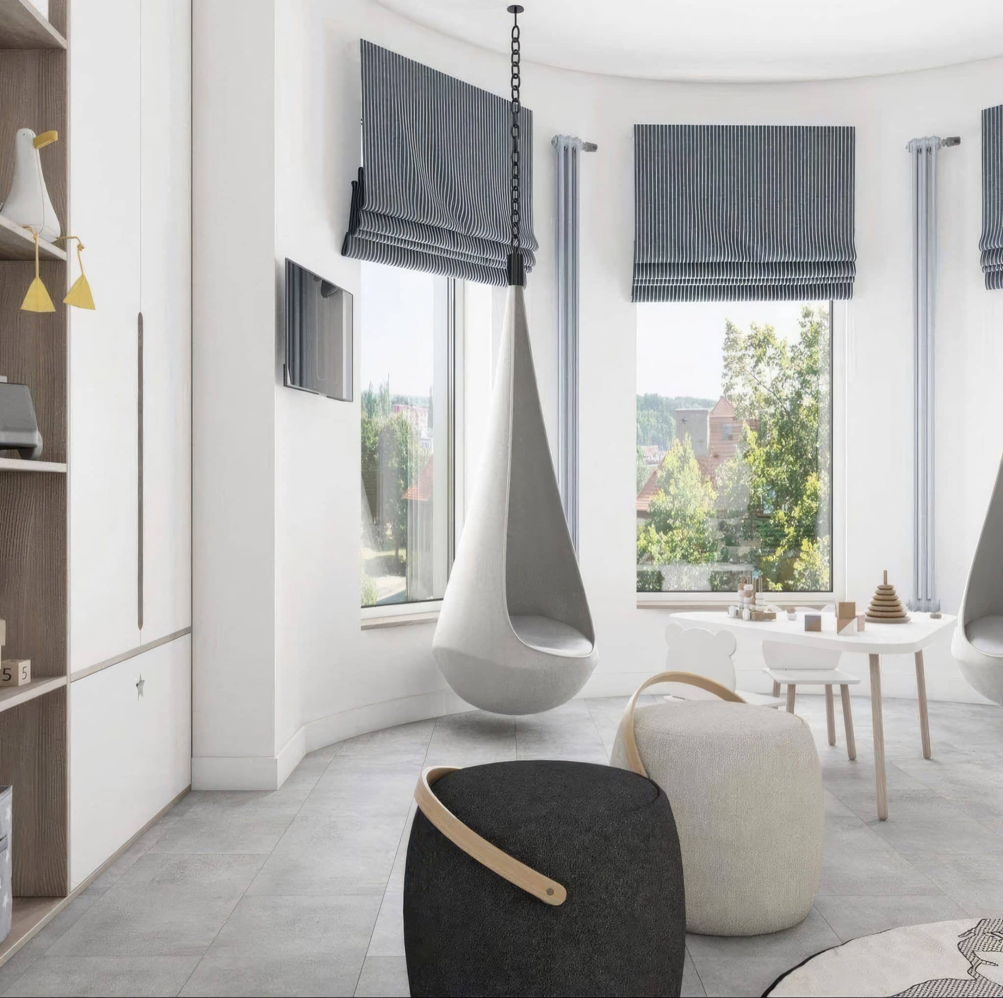 Quality Window Treatments In A Dimly Lit Room